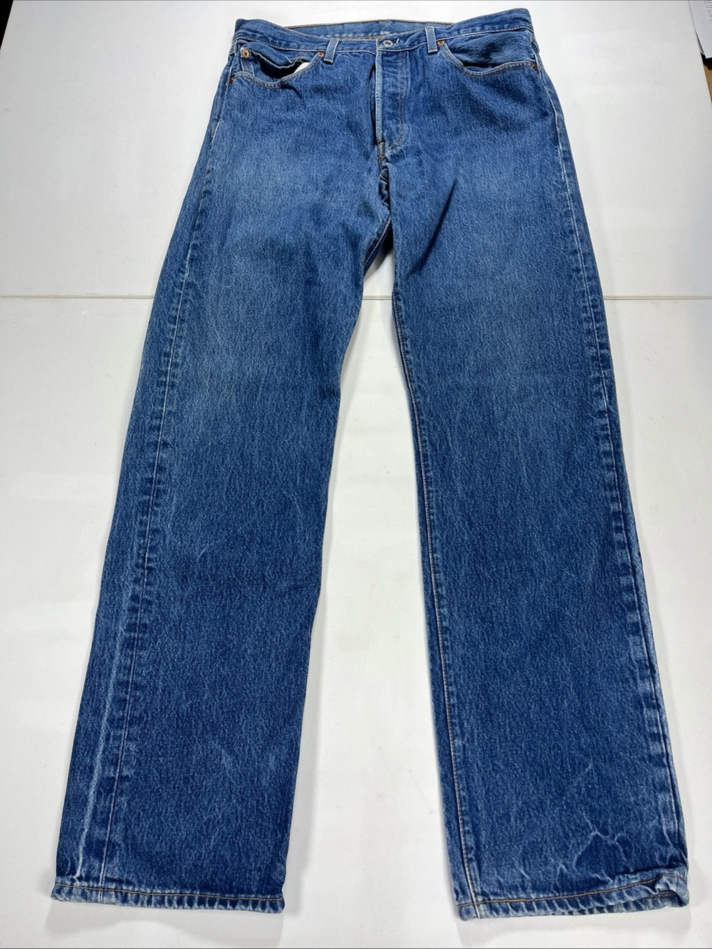Vtg Levi’s 501 Jeans Men 36x38 Fits 34 Blue Denim Button Fly Straight Mexico
